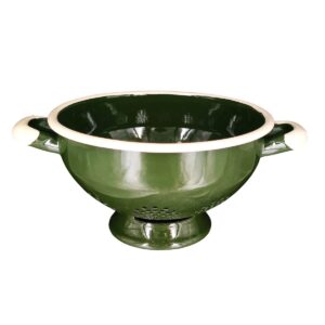 angelos durszlak emaliowany zielony handmade